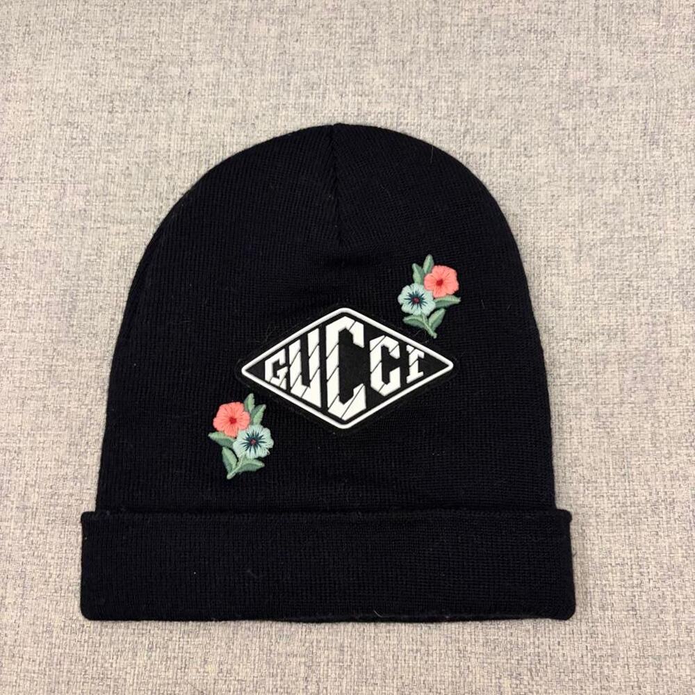Gucci floral logo wool beanie
